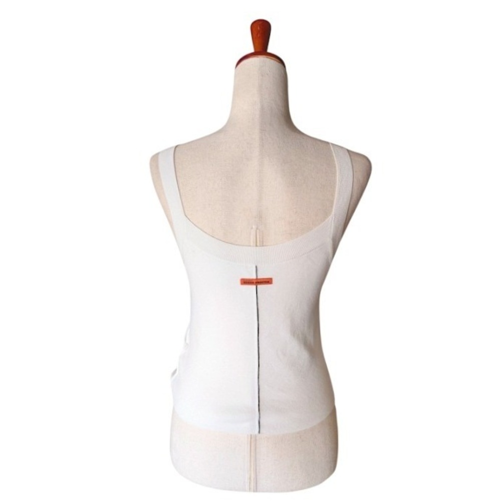 Heron Preston Womens Knit Tank Top White Logo Patch New Size  Medium